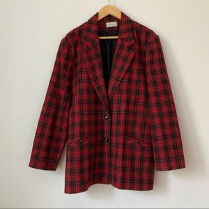Vintage Oversized Plaid Blazer